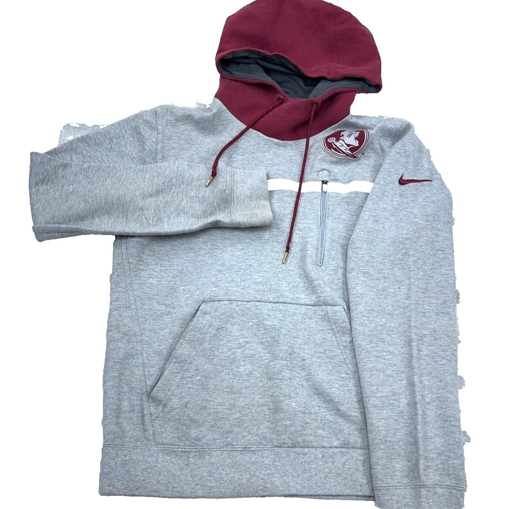 Florida State Seminoles Hoodie Men Small‎ Gray Nike Sweatshirt FSU Heather*